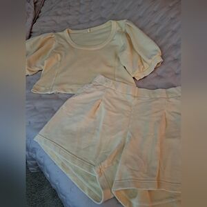 Aerie Light Yellow Cotton Knit Outfit
